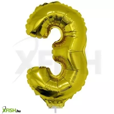 funny fashion számos lufi - 3, arany, 42 cm