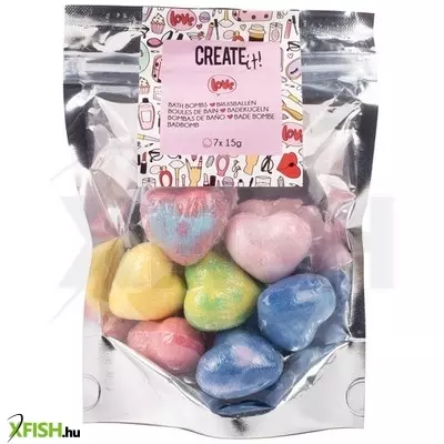 Create it! szív alakú mini fürdőbomba 7 db /cs