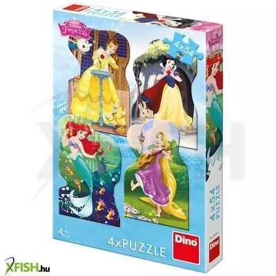 Dino puzzle 4x54 db - hercegnők