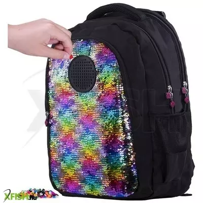 Pixie - simogatós fekete hátizsák, 69 pixellel