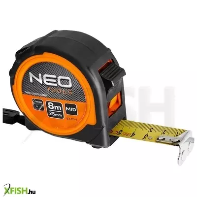 Neotools mérőszalag 8m / 25mm, mágneses, dupla fékes