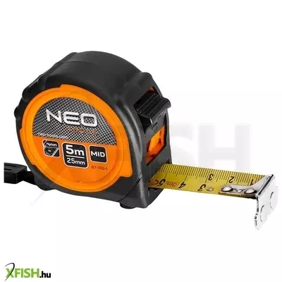 Neotools mérőszalag 5m / 25mm, mágneses, dupla fékes