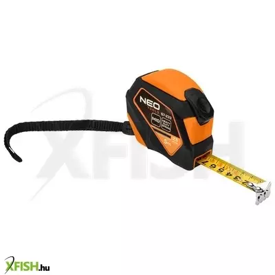 Neotools mérőszalag, 5m/25mm, acél, mágneses, autostop+ rögzítő
