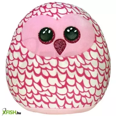 Ty squish-a-boos párna alakú plüss figura pinky, 22 cm - rózsaszín bagoly