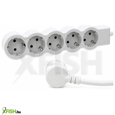 legrand 694555 elosztósor standard 5x2p+f, 1,5 m vezetékkel, fehér-szürke