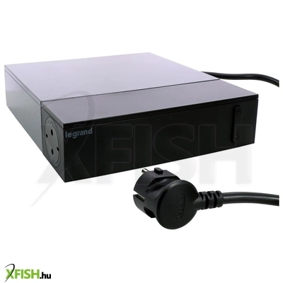 Legrand 694595 elosztóállomás tv-hez 4x2p+f + 4x2p, 6a, túlfeszültség-védelemmel, 2 M vezetékkel, fekete