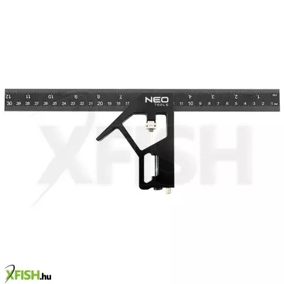 Neotools profi szögmérő, derékszög és vonalzó, festett-alu 30cm