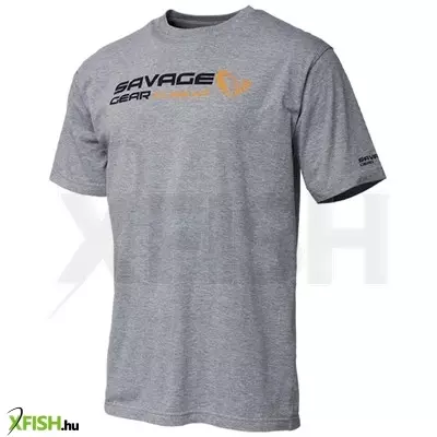 Savage Gear Signature Logo T-Shirt Szürke Horgász Póló Xl