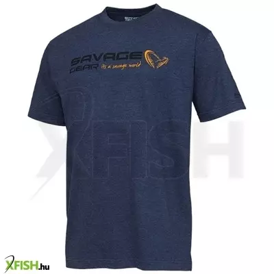 Savage Gear Signature Logo T-Shirt Kék Horgász Póló Xxl