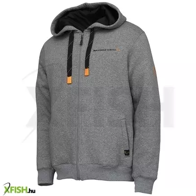 Savage Gear Classic Zip Hoodie Szürke Kapucnis Horgász Pulóver L