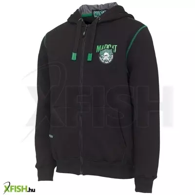 Madcat Badge Logo Zip Hoodie Black Caviar Cipzáras Kapucnis Pulóver Fekete L