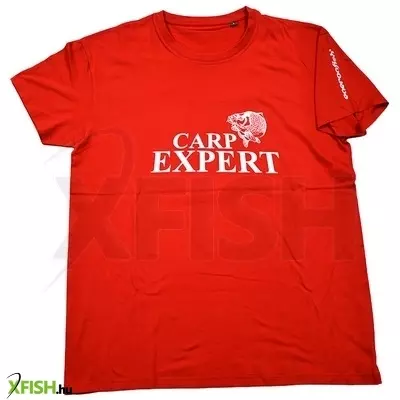 Carp Expert Kereknyakú Horgász Póló Piros Xl