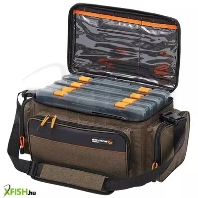 Savage Gear System Box Bag L Pergető Táska 4 Dobozzal 24x47x30cm 18 L