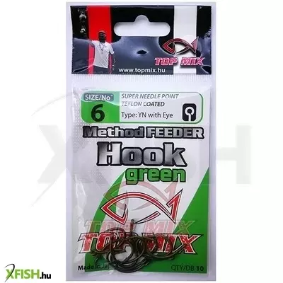 Top Mix Method Feeder Horog #10, Zöld/Green