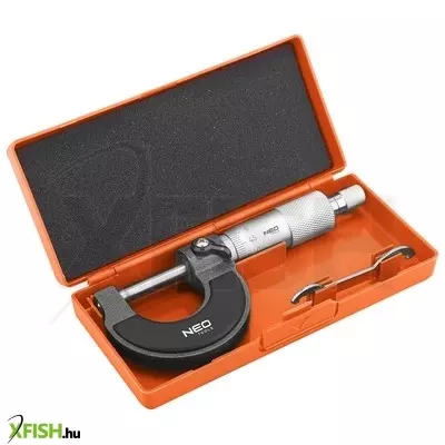 Neotools mikrométer, műanyag tokban, 0-25mm