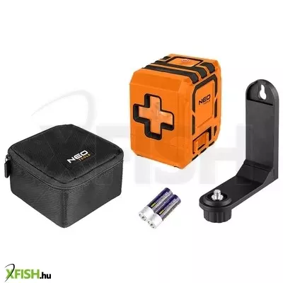 Neotools lézeres szintező, önbeálló keresztvonallézer, piros, 30m, mágneses tartókonzol, 1/4-os menettel, 2db aa elem