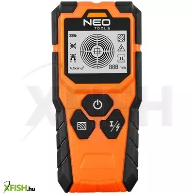 Neotools faldetektor, 3az1-ben, fém, fa, feszültség