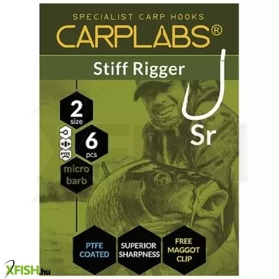 Konger Carplabs Stiff Rigger 4 Bojlis Horog Teflon 6 db/csomag