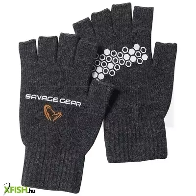 Savage Gear Knitted Half Finger Pergető Kesztyű L