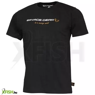 Savage Gear Junior T Shirt Horgász Póló Fekete 14-16 Éves Gyermekek Számára
