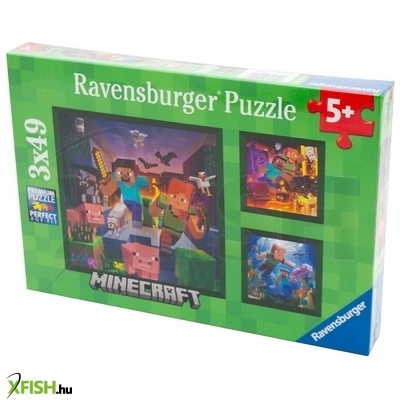 ravensburger puzzle 3x49 db - minecraft biomák