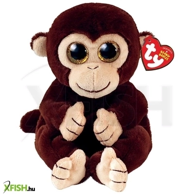 ty beanie babies plüss figura matteo, 15 cm - barna majom (3)