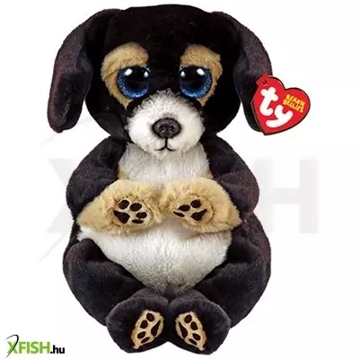 Beanie babies plüss figura ranger, 15 cm - fekete kutya (3)