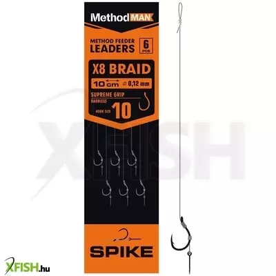 Methodman Supreme Grip 07 Előkötött Horog Csalitüskével 0.10mm 14-es 6db/csomag