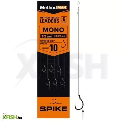 Methodman Supreme Grip 035 Monofil Zsinóros Előkötött Horog 0.18mm 16-os 6db/csomag