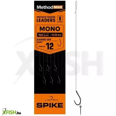 Method Man Feeder Leader Diamond Grip Előkötött Horog 0.20mm 14-es 6db/csomag