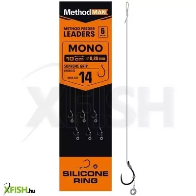 Methodman Supreme Grip 032 Monofil Zsinóros Előkötött Horog 0.20mm 14-es 6db/csomag