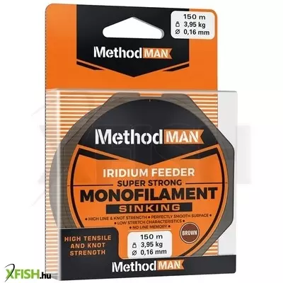 Methodman Iridium Feeder Brown Sinking Horgász Zsinór 150m 0.26mm 8.25Kg