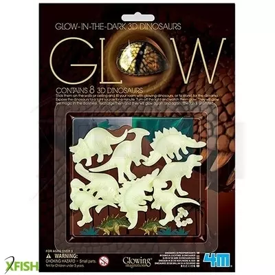 4m sötétben világító dínó készlet
