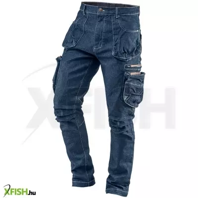 Neotools farmer munkásnadrág, denim, cipzáros oldalzsebekkel, 98% pamut, 410 g/m2, S