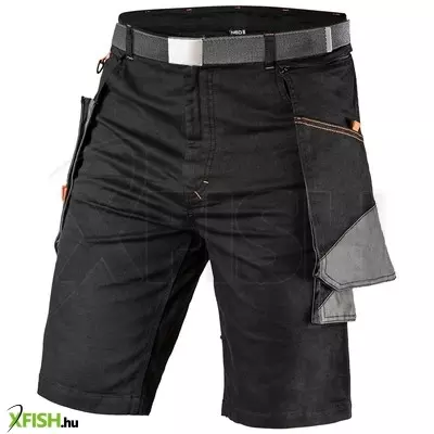 Neotools karcsúsított(slim fit) rövid munkásnadrág, 60% pamut, 37% polyester, 3% elastane, 285 g/m2, övvel, M