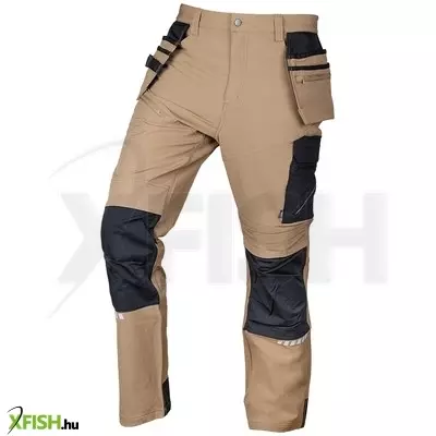 Neotools munkásnadrág, mix&match, 4 irányú sztreccs, 230g/m2, külső csavarzsebek, cordura erősítések, bézs-fekete, M