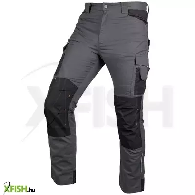 Neotools munkásnadrág mix&match canvas, 280g/m2, külső zsebek, cordura részek, fényvisszav. betétek, szürke-fekete, S