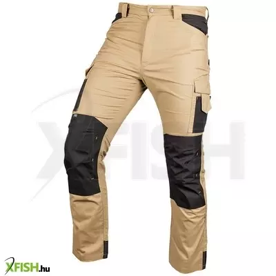 Neotools munkásnadrág mix&match canvas, 280g/m2, külső zsebek, cordura részek, fényvisszav. betétek, bézs-fekete, XXL