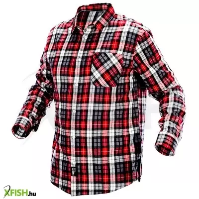 Neotools flanel munkaing, piros-fekete-fehér, 100% pamut, L