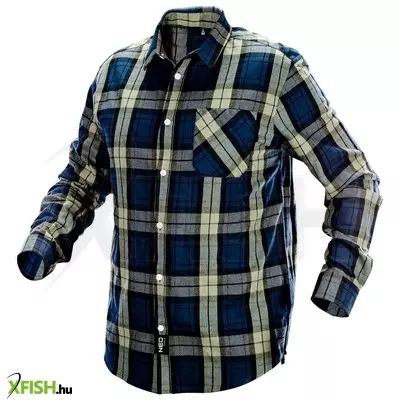 Neotools flanel munkaing, kék-oliva-fekete, 100% pamut, S