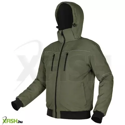 Neotools téli munkavédelmi kabát, outdoor, hőszigetelt, kapucnis, zöld, S