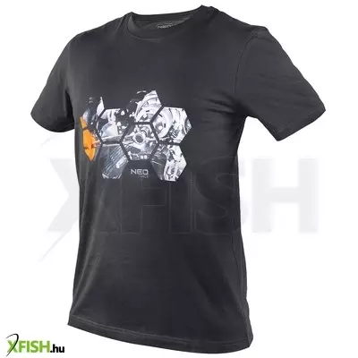 neotools munkavédelmi póló, hatszög grafika, autóalkatrész minta, 100% pamut, 180g/m2, xl