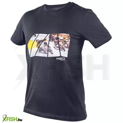 Neotools munkavédelmi póló, motorkerékpár minta, 100% pamut, 180g/m2, XXXL