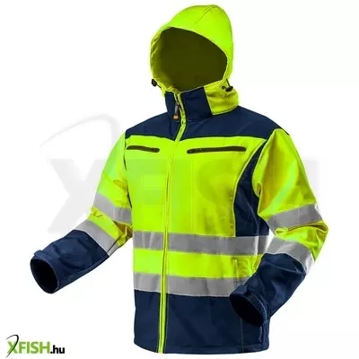 Neotools láthatósági softshell munkavédelmi kabát, kapucnival, sárga, XXXL