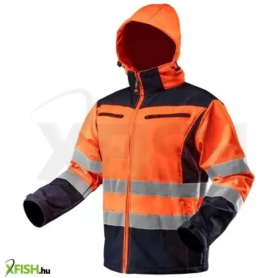 Neotools láthatósági softshell munkavédelmi kabát, kapucnival, narancssárga, XXL