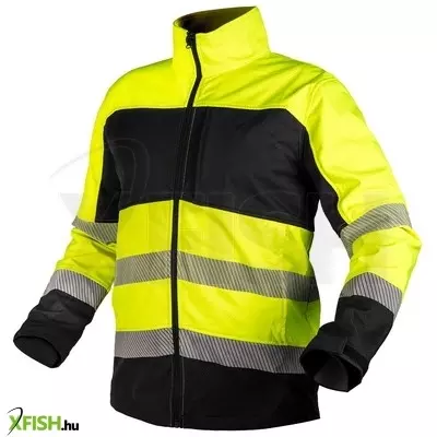 Neotools Láthatósági Softshell Horgász Kabát Neonsárga Fekete L