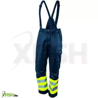 Neotools kantáros munkanadrág, lélegző, 240gsm, polyester+pamut, tengerészkék, fényvisszaverő csíkokkal, M
