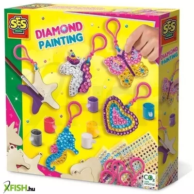 Ses gyémánt kirakós fa kulcstartó