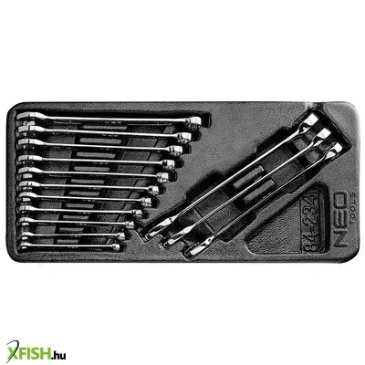 Neotools csillag-villáskulcs készlet 14db, 6-19mm, műhelykocsitálcával