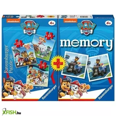 Ravensburger puzzle 3in1 + memóriajáték - mancs őrjárat